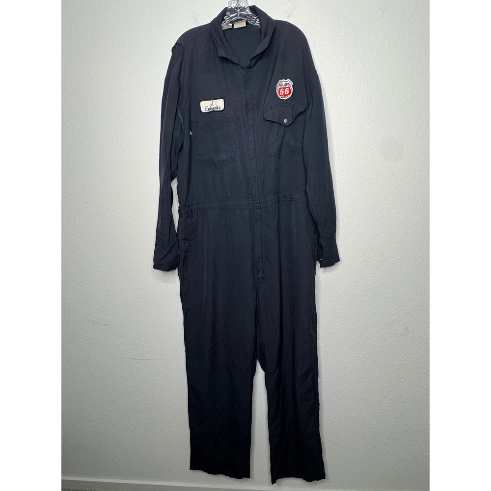 Workrite Mens‎ Blue Phillips 66 Nomex IIIA Coveralls 50 Reg Made in USA Vintage
